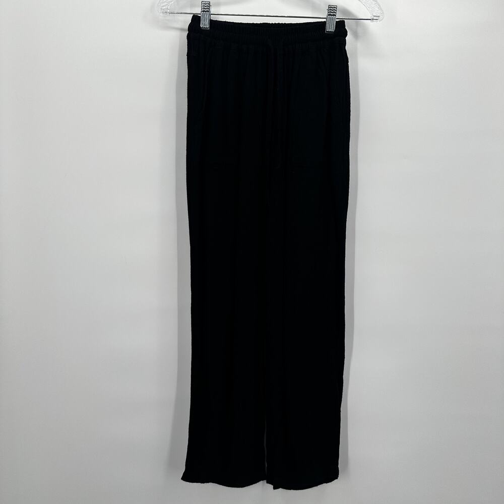 Meomua Pants Womens Small Linen Slouchy Pull On‎ Elastic Waist Pockets Casual